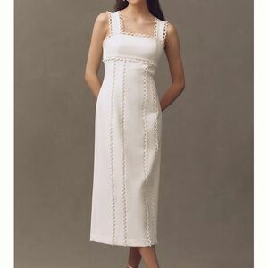 NWT BHLDN White Maxi Dress with Scallop Trim